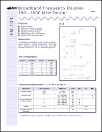 datasheet for FM-104 by M/A-COM - manufacturer of RF