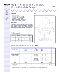 datasheet for FM-105PIN by M/A-COM - manufacturer of RF