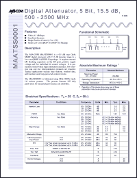 datasheet for MAATSS0001TR by M/A-COM - manufacturer of RF