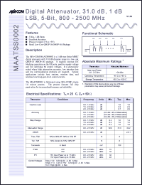 datasheet for MAATSS0002 by M/A-COM - manufacturer of RF