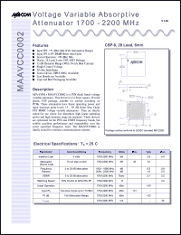 datasheet for MAAVCC0002 by M/A-COM - manufacturer of RF