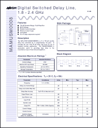 datasheet for MAMUSM0008-TB by M/A-COM - manufacturer of RF