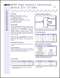 datasheet for MASWSS0024TR by M/A-COM - manufacturer of RF