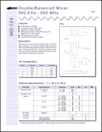 datasheet for MD-124PIN by M/A-COM - manufacturer of RF