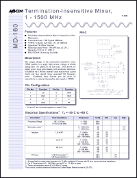 datasheet for MD-160PIN by M/A-COM - manufacturer of RF