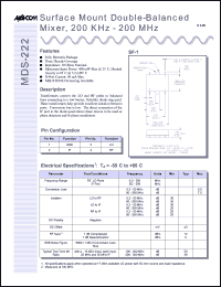 datasheet for MDS-222PIN by M/A-COM - manufacturer of RF
