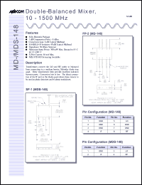 datasheet for MDS-148PIN by M/A-COM - manufacturer of RF
