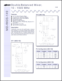 datasheet for MD-149PIN by M/A-COM - manufacturer of RF