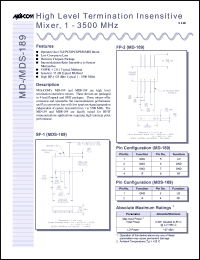 datasheet for MD-189PIN by M/A-COM - manufacturer of RF