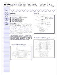 datasheet for SA65-0003-TB by M/A-COM - manufacturer of RF