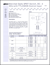 datasheet for SW-313 by M/A-COM - manufacturer of RF