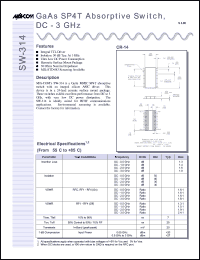 datasheet for SW-314 by M/A-COM - manufacturer of RF