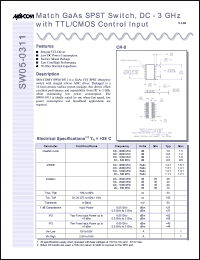 datasheet for SW05-0311 by M/A-COM - manufacturer of RF