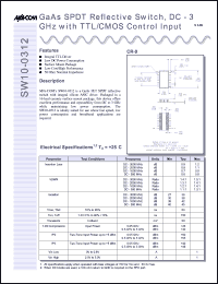 datasheet for SW10-0312 by M/A-COM - manufacturer of RF