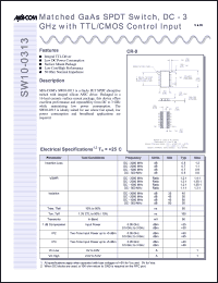 datasheet for SW10-0313 by M/A-COM - manufacturer of RF