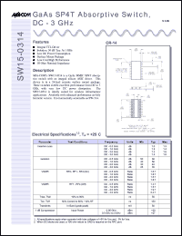 datasheet for SW15-0314 by M/A-COM - manufacturer of RF