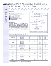 datasheet for SW65-0313TR by M/A-COM - manufacturer of RF