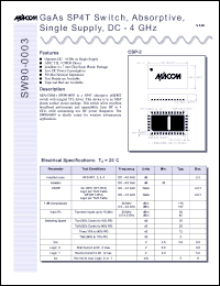 datasheet for SW90-0003TR by M/A-COM - manufacturer of RF