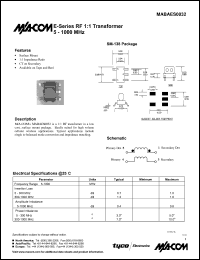 datasheet for MABAES0032 by M/A-COM - manufacturer of RF