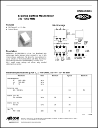 datasheet for MAMXES0065 by M/A-COM - manufacturer of RF
