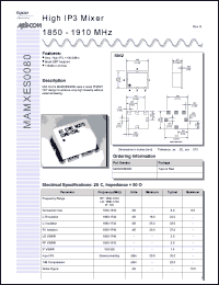 datasheet for MAMXES0080 by M/A-COM - manufacturer of RF