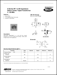 datasheet for MABAES0017 by M/A-COM - manufacturer of RF