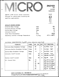 datasheet for 2N2193 by 