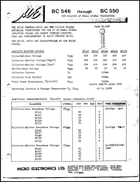 datasheet for BC548 by 