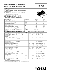 datasheet for BF721 by Zetex Semiconductor