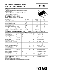 datasheet for BF720 by Zetex Semiconductor