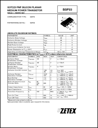 datasheet for BSP33 by Zetex Semiconductor
