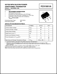 datasheet for FCX1051A by Zetex Semiconductor