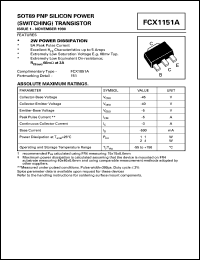 datasheet for FCX1151A by Zetex Semiconductor