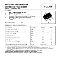datasheet for FCX718 by Zetex Semiconductor
