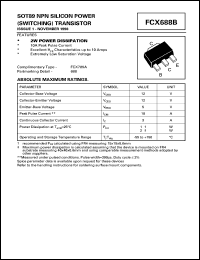 datasheet for FCX688B by Zetex Semiconductor