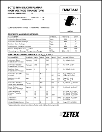 datasheet for FMMTA42 by Zetex Semiconductor