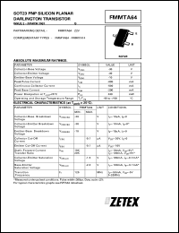 datasheet for FMMTA64 by Zetex Semiconductor