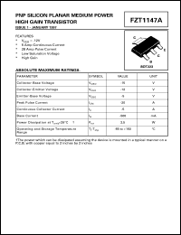 datasheet for FZT1147A by Zetex Semiconductor