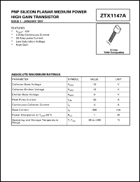 datasheet for ZTX1147A by Zetex Semiconductor
