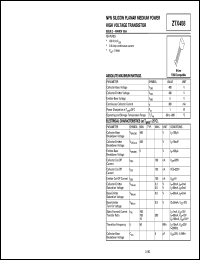 datasheet for ZTX458 by Zetex Semiconductor