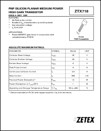 datasheet for ZTX718 by Zetex Semiconductor