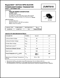 datasheet for ZUMT618 by Zetex Semiconductor