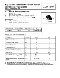 datasheet for ZUMT619 by Zetex Semiconductor