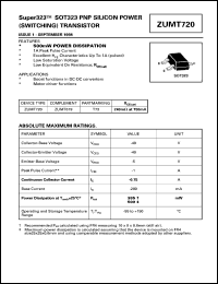 datasheet for ZUMT720 by Zetex Semiconductor