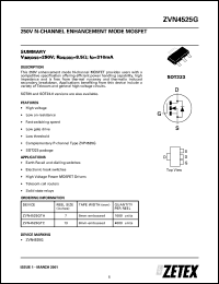 datasheet for ZVN4525GTC by Zetex Semiconductor
