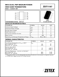 datasheet for ZDT1147 by Zetex Semiconductor