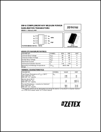 datasheet for ZDT6702 by Zetex Semiconductor