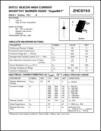 datasheet for ZHCS750 by Zetex Semiconductor