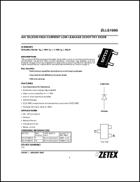 datasheet for ZLLS1000TA by Zetex Semiconductor
