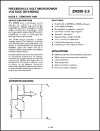 datasheet for ZR285F03 by Zetex Semiconductor
